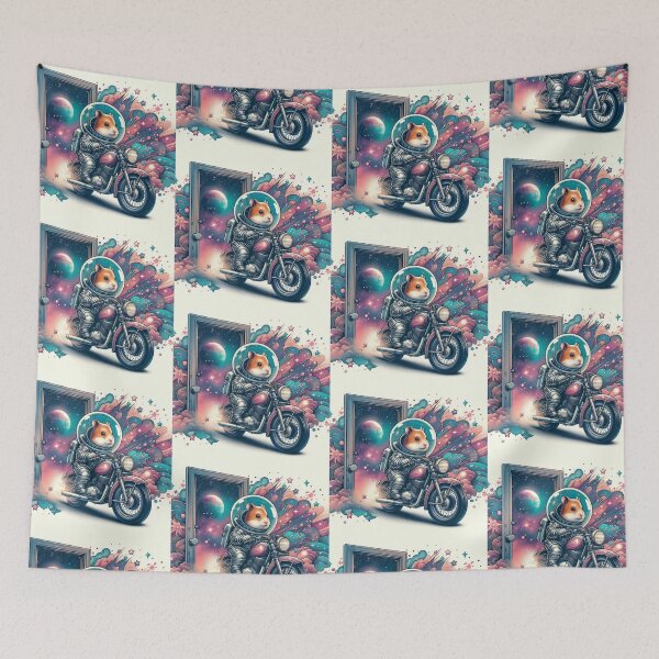 Item preview, "Cosmic Hamster Rider – Space Adventure on Two Wheels" designed and sold by Dogandesighn.