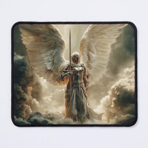 Item preview, Silent Triumph – Angelic Warrior of Light in the Clouds designed and sold by VisionaryVeils.
