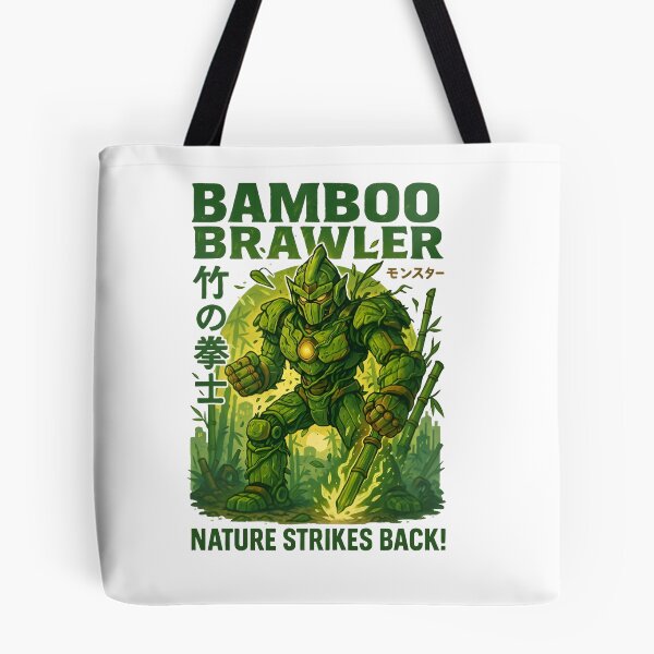Item preview, Bamboo Brawler – Nature Strikes Back | Mecha Warrior Eco Samurai Design designed and sold by Snackwear Apparel.