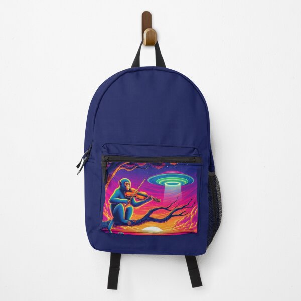 Item preview, "Neon Jungle Concert: Monkey, UFO and Sunset Vibes" designed and sold by Dogandesighn.