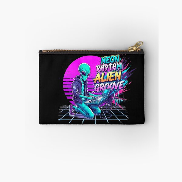 Item preview, Neon Retrowave Alien DJ Music designed and sold by SholoStudio.