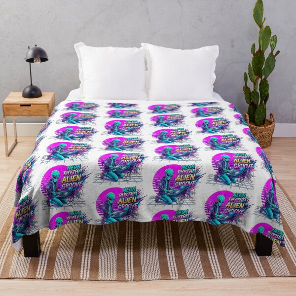 Item preview, Neon Retrowave Alien DJ Music designed and sold by SholoStudio.
