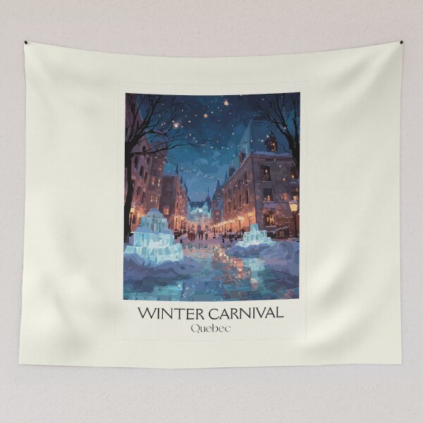 Item preview, Quebec Winter Carnival | Night Parade and Ice Palace Art designed and sold by TuncGK.