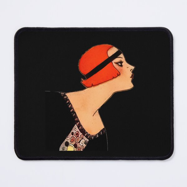 Item preview, vintage portrait of a flapper kissing in a chic hat designed and sold by stevepaint.
