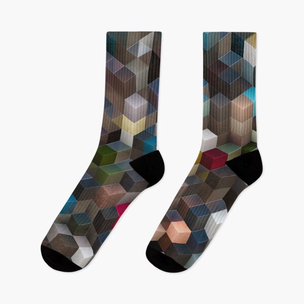 Item preview, Colorful Geometric Cubes Pattern – Modern 3D Abstract Design designed and sold by Arjen Roos.