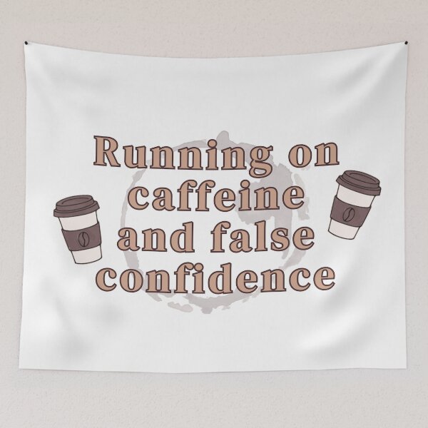 Item preview, Funny Coffee Quote Shirt | Running on Caffeine & False Confidence | Office Humor Gift designed and sold by PunAtWork.