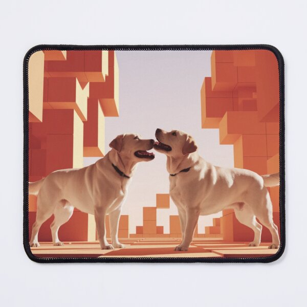 Item preview, Pixel Dogs Sunset – Friendship in the Retro World | XXL Gaming Mousepad designed and sold by rolfzogg.