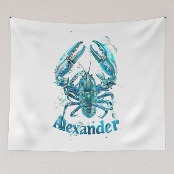Artikelvorschau, Alexander Cancer – Aqua Zodiac Crab Design entworfen und verkauft von AlexLineArt.