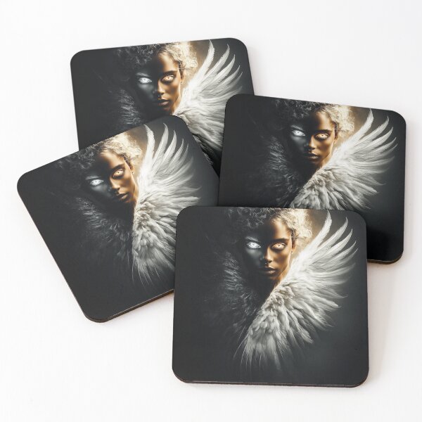 Item preview, Even Light Casts a Shadow – Duality Angel Portrait designed and sold by VisionaryVeils.
