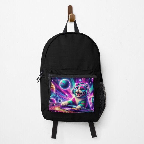 Item preview, Cosmic DJ Cat – Psychedelic Space Party Vibes designed and sold by Dogandesighn.