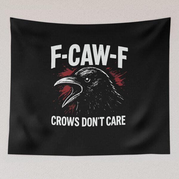 Item preview, F-CAW-F Crow – Punk Grunge Streetwear Design | “Crows Don’t Care” Funny Raven Graphic, Edgy Alternative Humor Tee designed and sold by Basferr..
