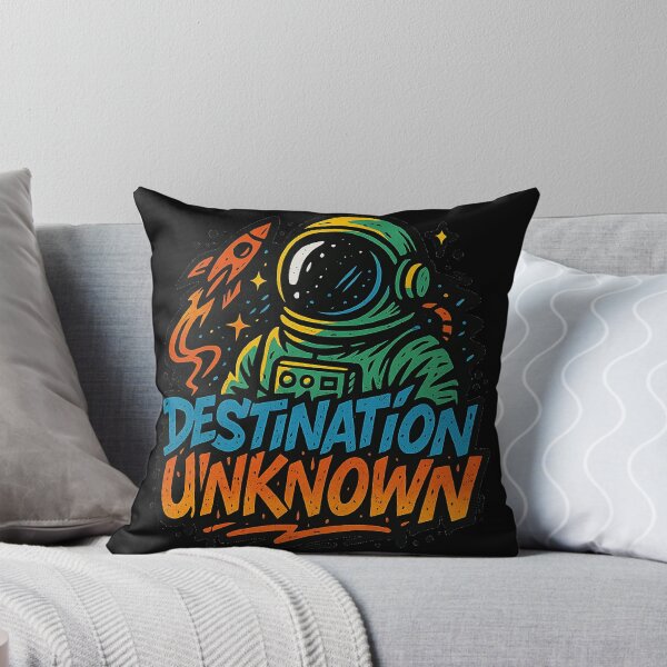 Aperçu de l'œuvre Destination inconnue – Art spatial rétro d'aventure d'astronaute créée et vendue par InkSplash77.