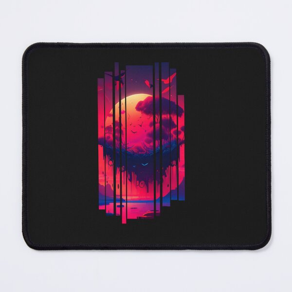 Item preview, Vaporwave Sci-Fi Crimson Sunset Vertical Split Art designed and sold by MJO80.