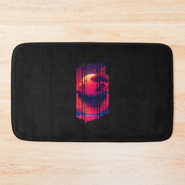 Item preview, Vaporwave Sci-Fi Crimson Sunset Vertical Split Art designed and sold by MJO80.