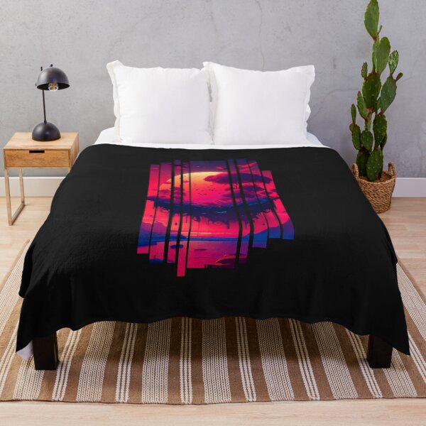 Item preview, Vaporwave Sci-Fi Crimson Sunset Vertical Split Art designed and sold by MJO80.