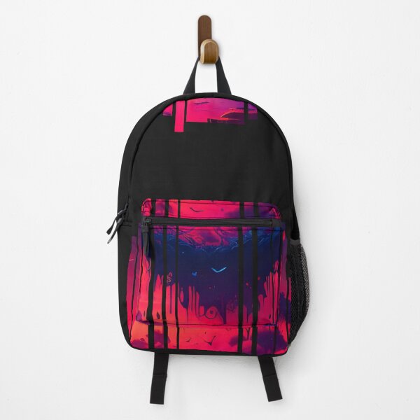 Item preview, Vaporwave Sci-Fi Crimson Sunset Vertical Split Art designed and sold by MJO80.