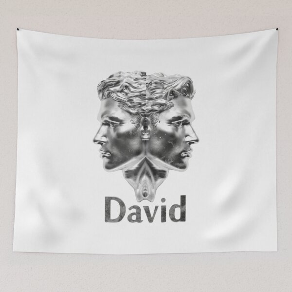 Item preview, David Gemini – Silver Twin Faces Zodiac Design designed and sold by AlexLineArt.