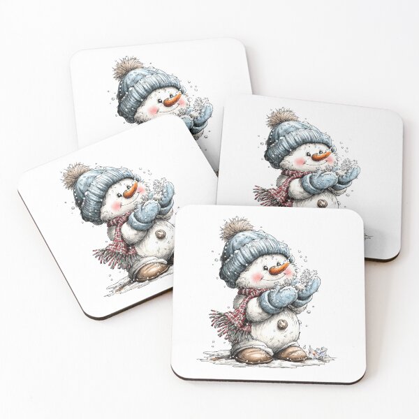 Item preview, Snowflake Joy: Cozy Snowman in Beanie and Scarf designed and sold by QuietBloom80.