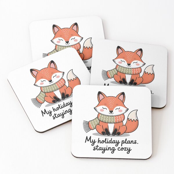 Item preview, Cozy Fox My Holiday Plans Staying Cozy Sticker designed and sold by aislinglaoise.