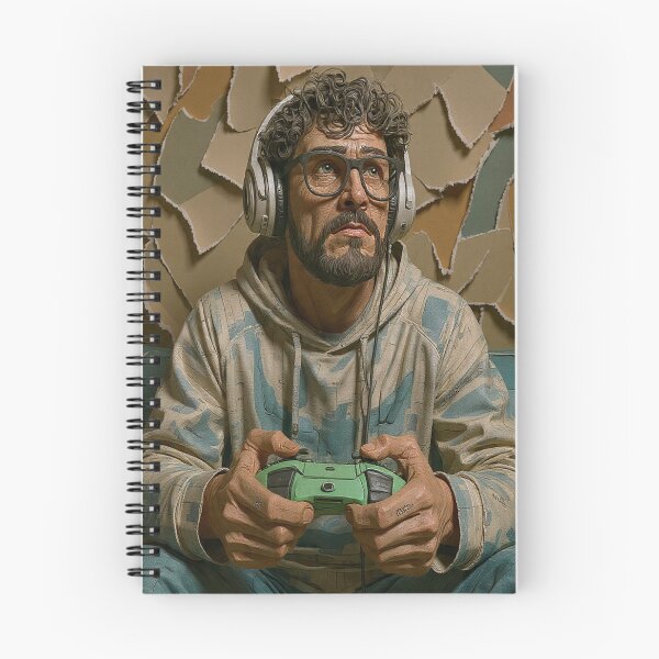 Item preview, Focused Gamer in a Sculpted World – Realistic 3D Art Portrait designed and sold by A2JRetro.