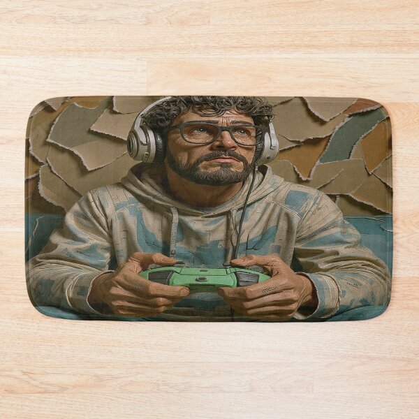Item preview, Focused Gamer in a Sculpted World – Realistic 3D Art Portrait designed and sold by A2JRetro.