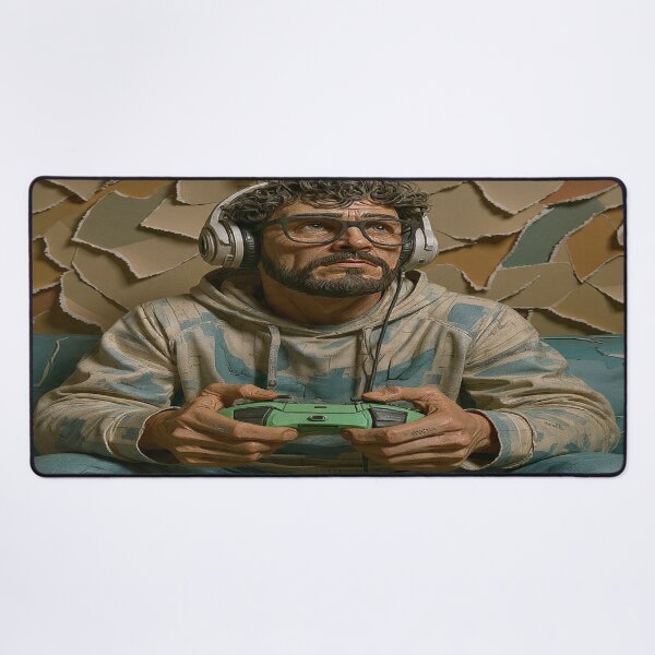 Item preview, Focused Gamer in a Sculpted World – Realistic 3D Art Portrait designed and sold by A2JRetro.