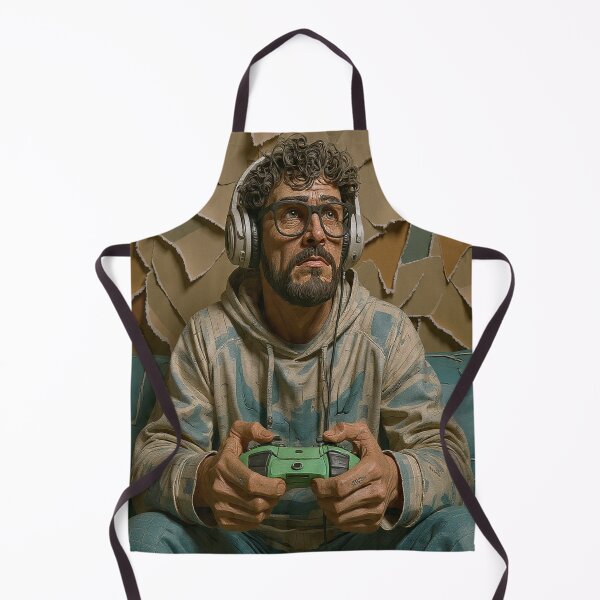 Item preview, Focused Gamer in a Sculpted World – Realistic 3D Art Portrait designed and sold by A2JRetro.