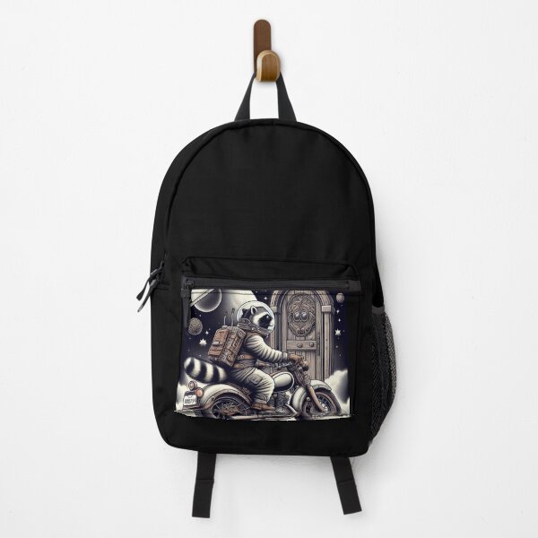 Item preview, "Cosmic Gateway Rider: Astronaut Raccoon on a Space Motorcycle" designed and sold by Dogandesighn.