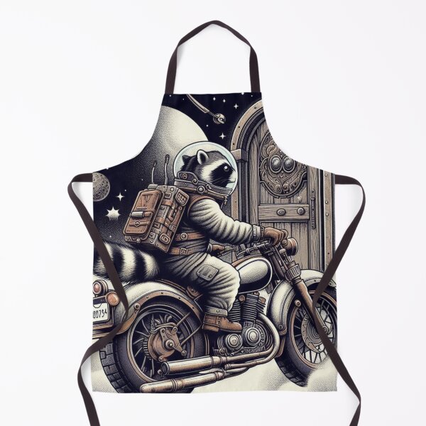 Item preview, "Cosmic Gateway Rider: Astronaut Raccoon on a Space Motorcycle" designed and sold by Dogandesighn.