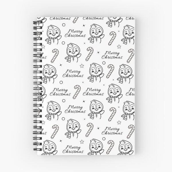 Item preview, Cute kawaii Christmas pattern with a penguin, fun Christmas coloring page designed and sold by IrinaCuteLab.