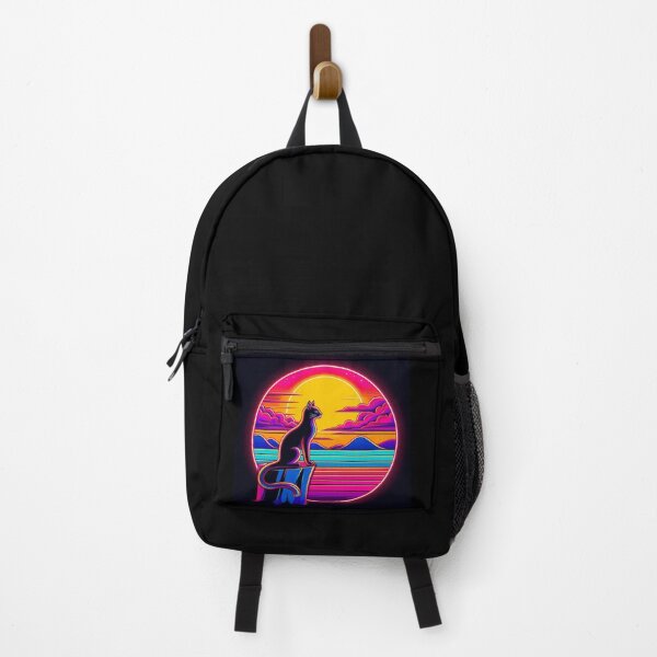 Item preview, Neon Sunset Watcher – Cosmic Cat on the Edge" designed and sold by Dogandesighn.