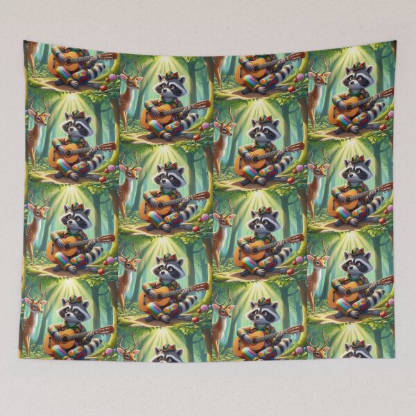 Item preview, Lindo mapache guitarrista y ciervo designed and sold by Dogandesighn.