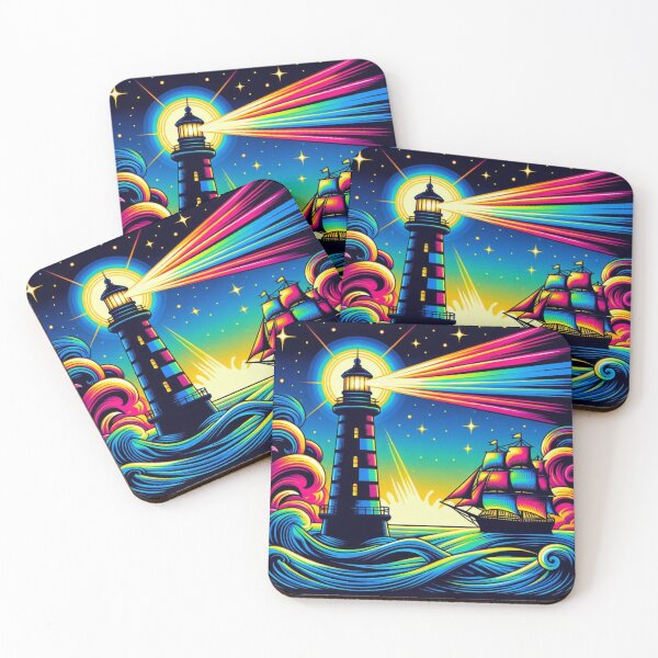Item preview, Colorful Lighthouse and sailing ship  designed and sold by Dogandesighn.