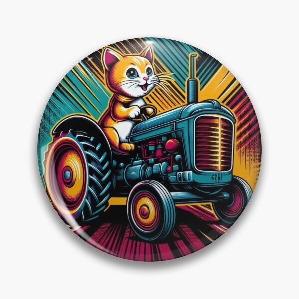 Item preview, cute cat tractor riding designed and sold by Dogandesighn.