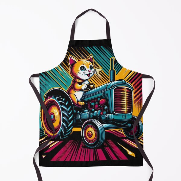 Item preview, cute cat tractor riding designed and sold by Dogandesighn.