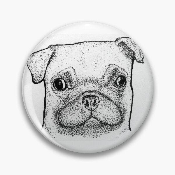 Item preview, Intricate Stippling Pug Puppy Portrait Fine Art Ink Drawing designed and sold by wbhny.