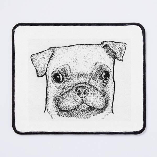 Item preview, Intricate Stippling Pug Puppy Portrait Fine Art Ink Drawing designed and sold by wbhny.