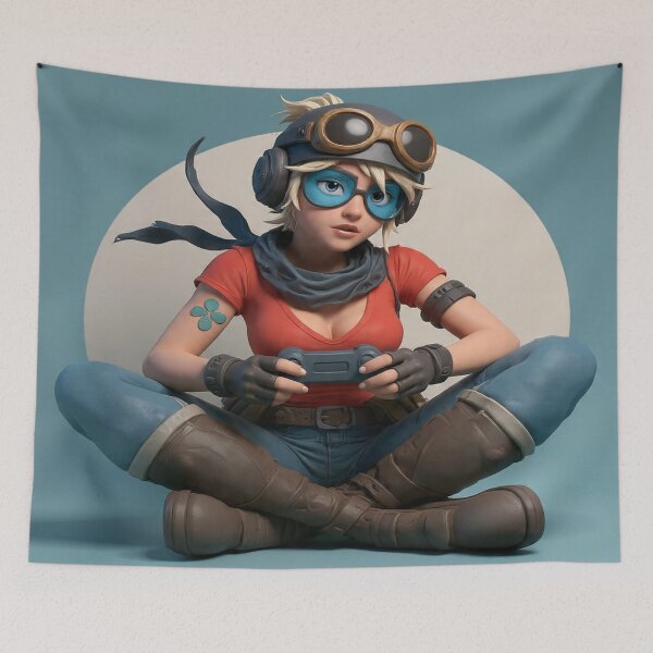 Item preview, Cool Gamer Girl 3D Art – Geek Chic Character Illustration designed and sold by A2JRetro.