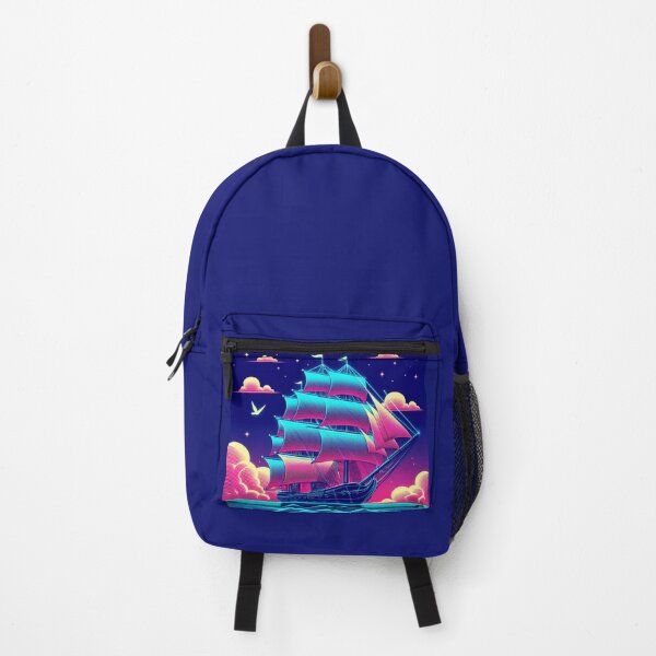 Item preview, "Neon Voyage: Surreal Sailing Ship at Sunset" designed and sold by Dogandesighn.