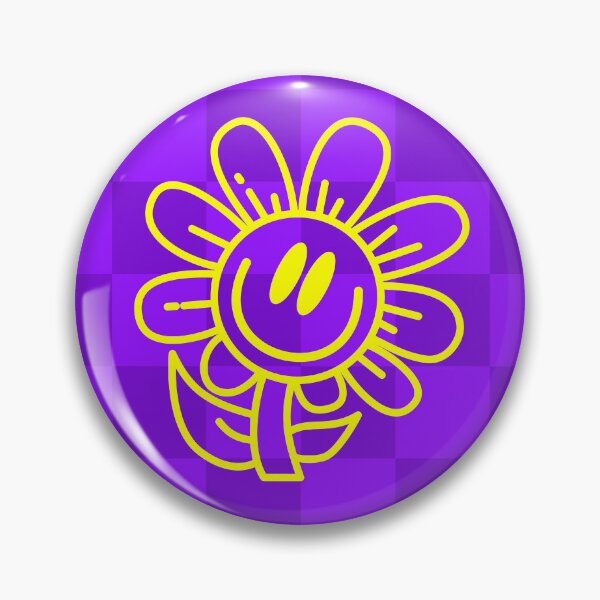 Item preview, Happy yellow flower on purple checker background designed and sold by studio-abstra.