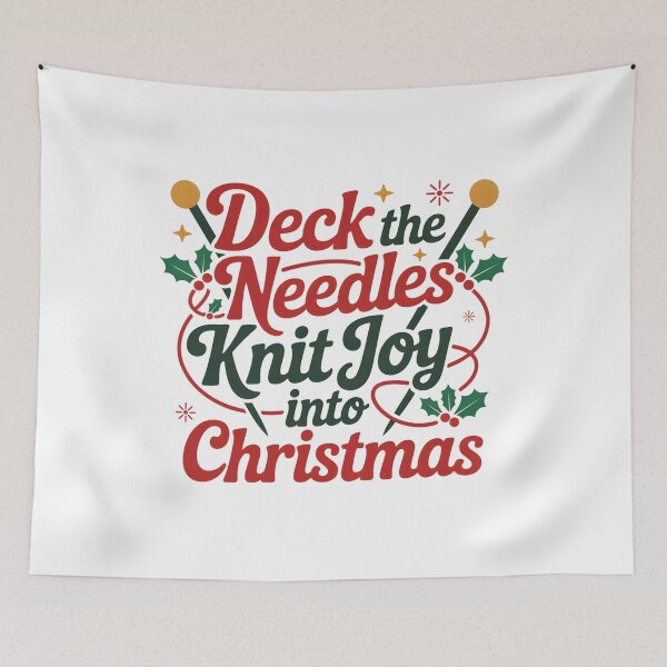 Item preview, Deck the Needles – Funny Knitting Christmas Shirt designed and sold by 123artistickay.