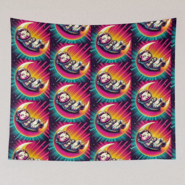 Item preview, "Cosmic Nap: Psychedelic Astronaut hamster on the Moon" designed and sold by Dogandesighn.