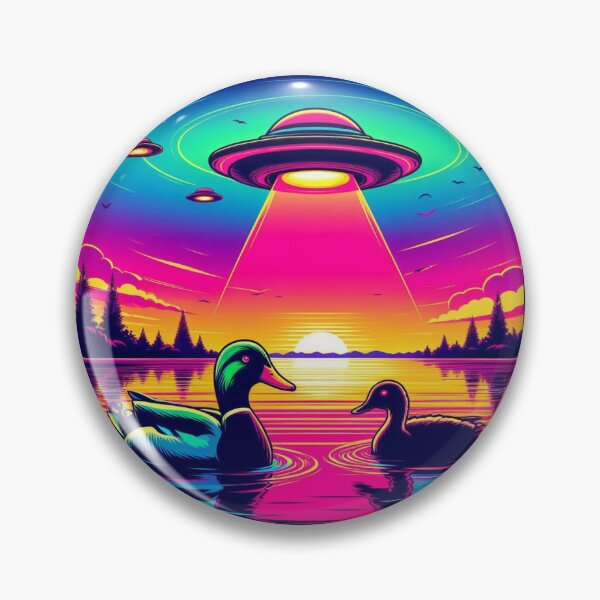 Item preview, "Sunset Visitors: Ducks, UFOs, and Cosmic Reflections" designed and sold by Dogandesighn.