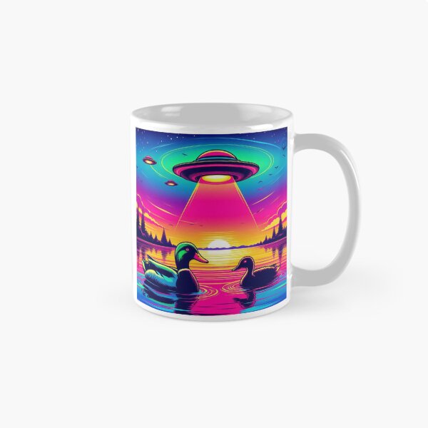 Item preview, "Sunset Visitors: Ducks, UFOs, and Cosmic Reflections" designed and sold by Dogandesighn.