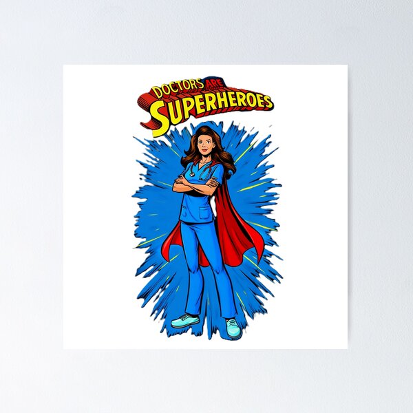 Item preview, Doctors are Superheroes W1 designed and sold by HaarlemPinupParadise.