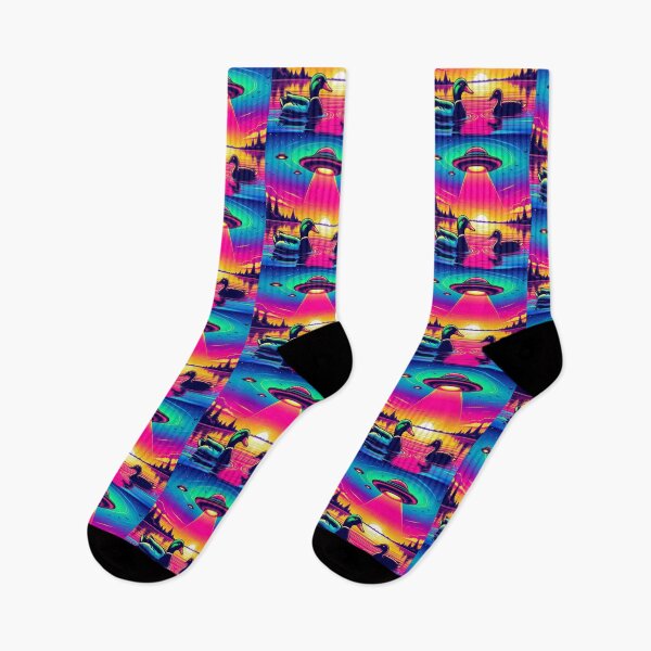 Item preview, "Sunset Visitors: Ducks, UFOs, and Cosmic Reflections" designed and sold by Dogandesighn.