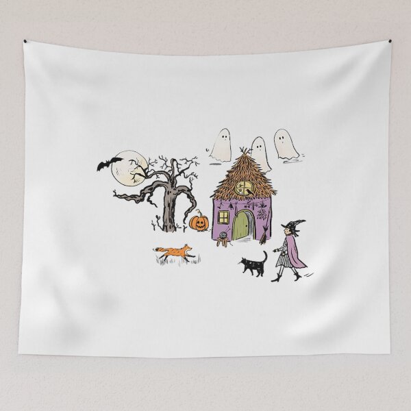 Item preview, Witchy Cottage Under the Haunted Moon designed and sold by MamaMakeCanvas.