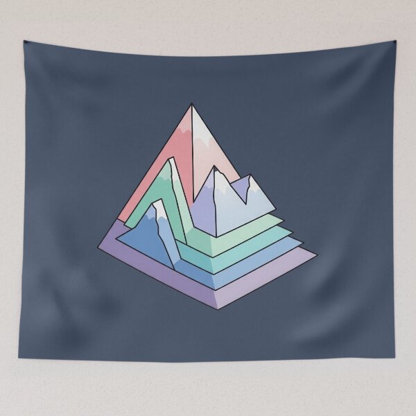 Item preview, Layered Gradient Mountains in Pastel Colors designed and sold by NoctaHike.