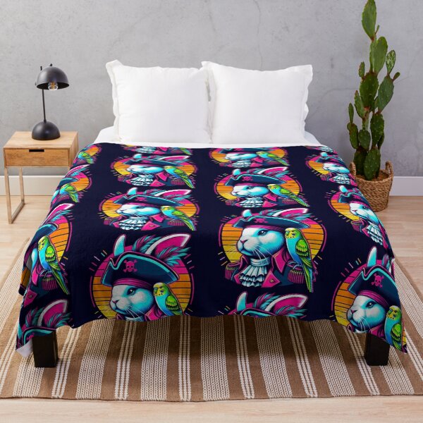 Item preview, "Neon Pirate Rabbit and Parakeet" designed and sold by Dogandesighn.