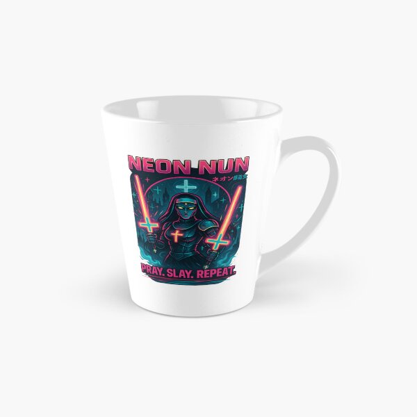 Item preview, Neon Nun – Cyberpunk Warrior of Faith | “Pray. Slay. Repeat.” designed and sold by Snackwear Apparel.